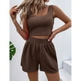 thumbnail image 3 of Aellinatey Ribbed Tank Top And Shorts Set Two Piece Outfits For Women Sexy Shorts Set, 3 of 16