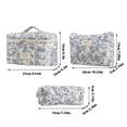 thumbnail image 2 of Elegant Quilted Floral Cosmetic Organizer Set for Travel and Daily Use A4 Size Toiletry Bag, 2 of 3