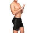 thumbnail image 3 of Genuiskids Men's Gym Workout Shorts Dry-Quick Tight Solid Color Short Pants Breathable Mesh Decoration Bottom Boy High Waist Lace-up Trousers, 3 of 5