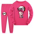 thumbnail image 1 of Conjunto de pijamas de dibujos animados para niños y niñas, ropa de dormir informal de manga larga, con diseño de Demon Slayer, para primavera, 1 of 4