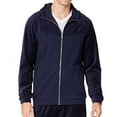 thumbnail image 3 of Ideology Mens Velour Chevron Hoodie Sweatshirt, Blue, Large, 3 of 4