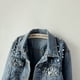 thumbnail image 5 of Chaqueta vaquera de mujer con cuentas Chaqueta vaquera corta azul Tops, 5 of 5