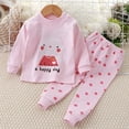 thumbnail image 3 of Zwiiyzr 3M-7Y Thermal Underwear Set for Kids Toddler Baby Clothes Cute Cartoon Fall Winter Base Layer Long Johns Sets for Girls Boys Pink, 3 of 4