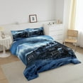 thumbnail image 3 of Erosebridal Black Train Bedding Sets Full with Comforter, Steam Engine Duvet Insert, Black Blue, 3 Pieces, Reversible, 3 of 6