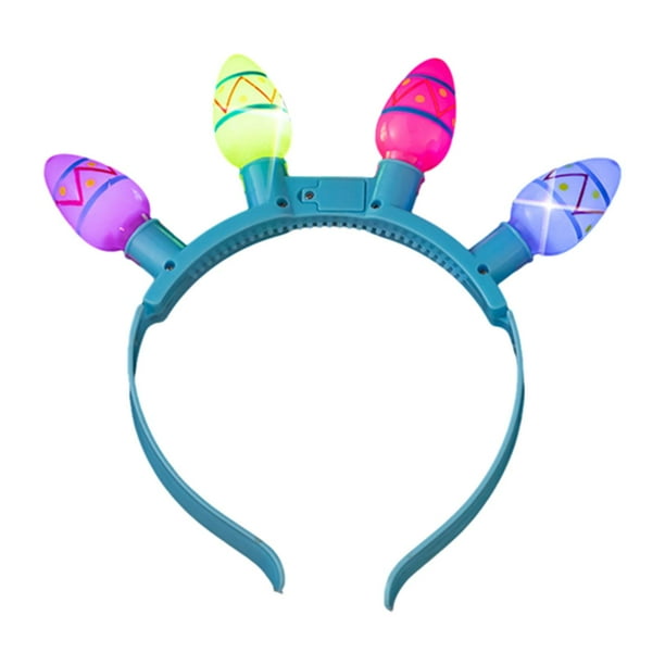 Diadema con bombilla LED intermitente de Pascua, gorros intermitentes, gorros de Pascua, recuerdos de fiesta de Pascua para cumpleaños, carnaval, grad Azul