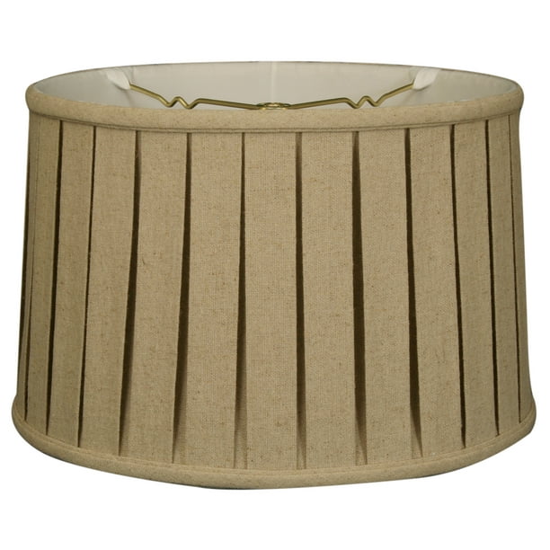 Royal Designs 10" Shallow Drum English Box Pleat Lamp Shade Linen Cream