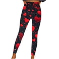 thumbnail image 2 of TaTaai Valentine's Day Print Stretchy Non-see-through Women Tight Fit Yoga Pants High Waisted Elastic Breathable Workout Gym Casual Daily Wear Full Length Leggings Gift, 2 of 8