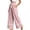 Pink, variant on Hvogkswy Women Wide Leg Linen Pants Lace Paneled High Waist Drawstring Pants with Pockets Loose Comfy Travel Vacation Summer Casual Pants