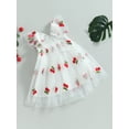 thumbnail image 3 of xiaxaixu Robe de Princesse pour Bébé Fille Été Manches Volantes Imprimé Cerise Robe en Tulle Robe Papillon pour Tout-Petit, 3 of 8