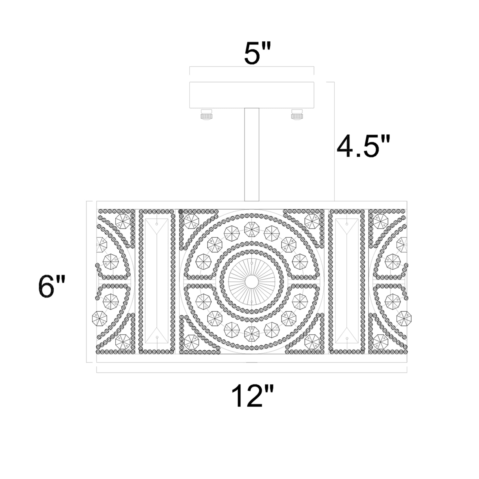 Warehouse of Tiffany Mika Bronze 3-Light Semi-Flush Mount