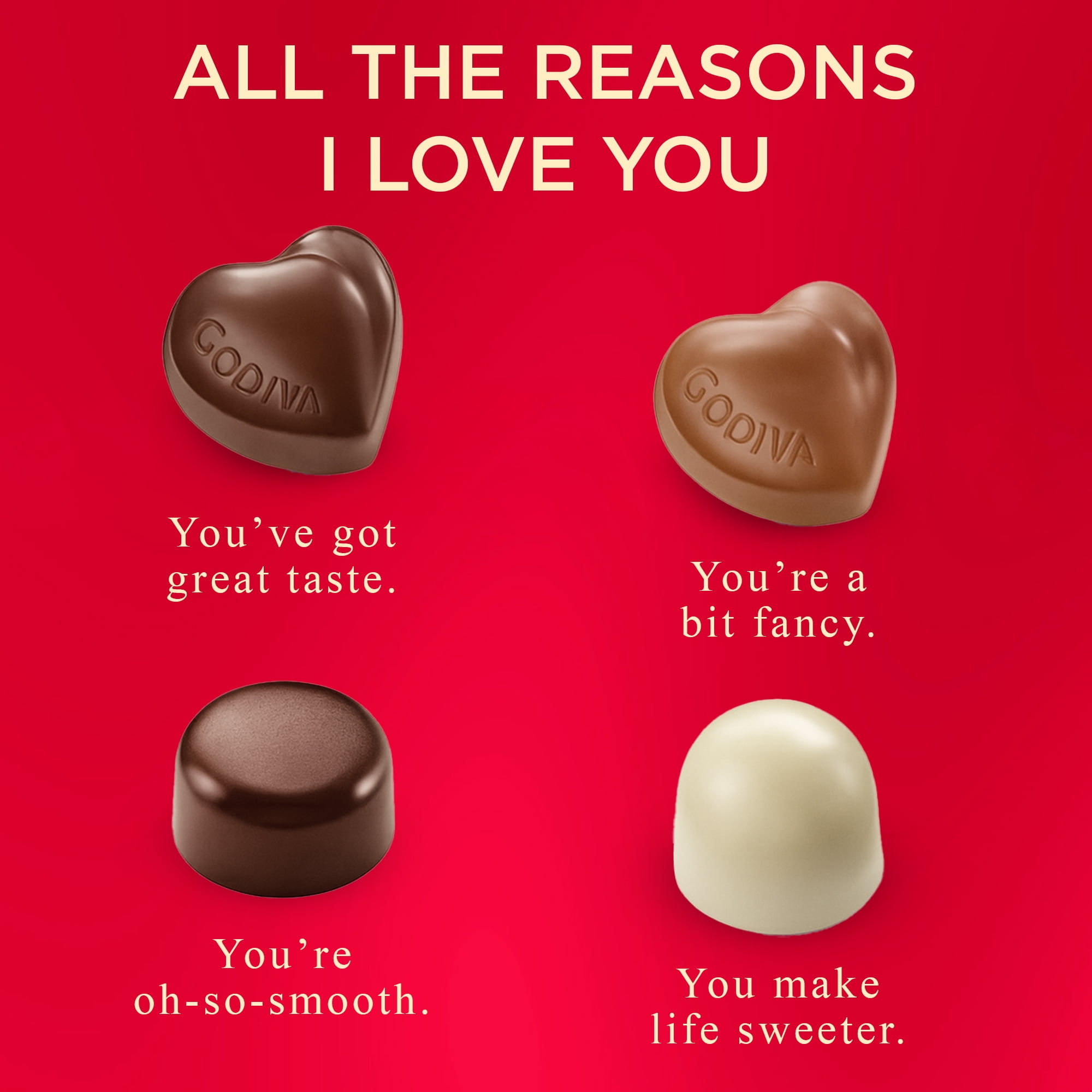 Godiva Valentine's Day Assorted Chocolate Heart Box, Goldmark Collection, 9 Pieces