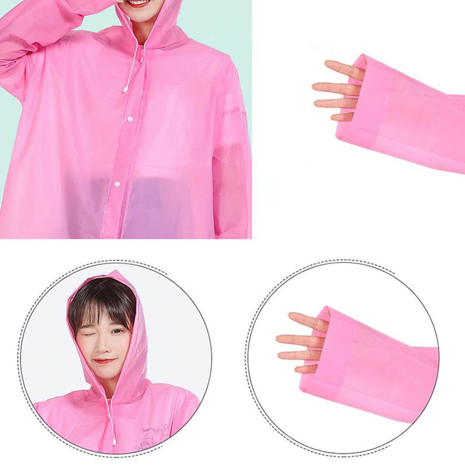 Poncho De Pluie Adulte Imperméable En EVA - Transparent Avec Poche Et Bandes Réfléchissantes - Réutilisable Avec Sac De Rangement