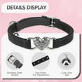 thumbnail image 5 of Diamond Cat Collar,Adjustable Soft Velvet Leather Safe Kitten Collar with Crystal Heart Charm and Bells,Girl Boy Bling Stylish Cat Collars with Safety Elastic, 5 of 7