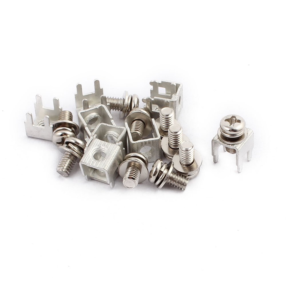 10pcs PCB11 M4 Thread Snap in Screw Terminal Block w Round Spacers Screws