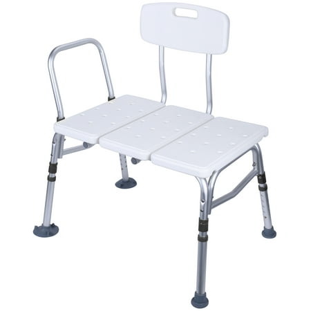 Everyday Essentials Adjustable Height Bath Shower Tub Bench Chair with Adjustable