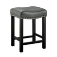 thumbnail image 4 of Steve Silver Aspen Gray Faux Leather Solid Wood Counter Stool, 4 of 6