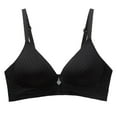 thumbnail image 3 of Bigersell Women Comfort Bra, Ladies V-Neck Push up Bras No Underwire Female Wire-Free Everyday Bras Padded Bralette Wireless Sports Bra Style-D17, Y-4-Black 38B, 3 of 3