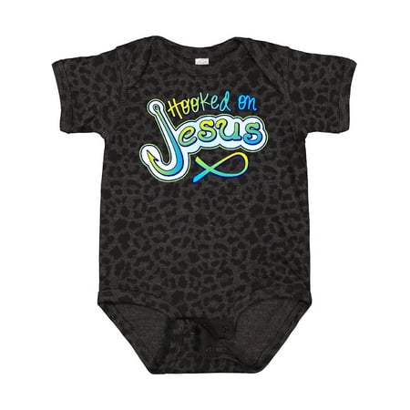 

Inktastic Hooked on Jesus Christian Gift Baby Boy or Baby Girl Bodysuit