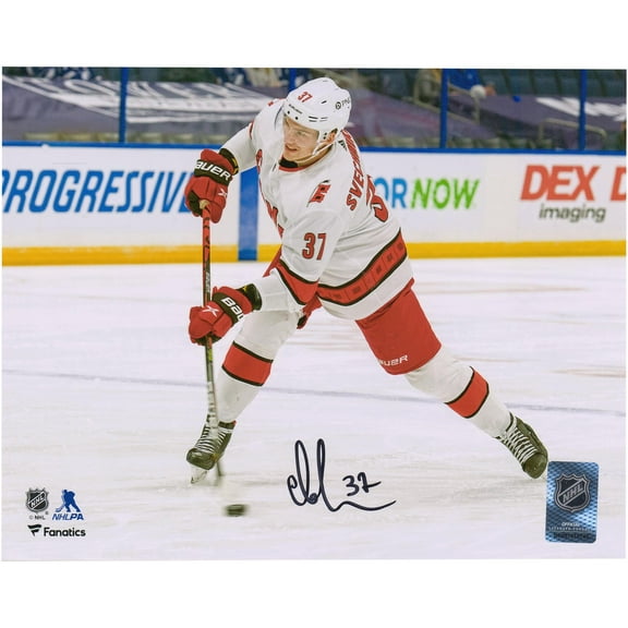 Andrei Svechnikov Carolina Hurricanes Autographed 8" x 10" White Shooting Photograph - Fanatics Authentic Certified