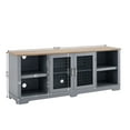 thumbnail image 4 of Modern Farmhouse Design Light Blue & Oak Finish 70''TV Console Cabinet Home Entertainment Stand, 4 of 10