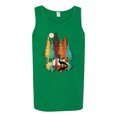 thumbnail image 2 of Trippy California Redwoods Forest Fox Silhouette | Mens Fashion Graphic Tank Top, Kelly, 2XL, 2 of 4