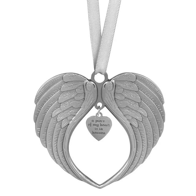 Adorno De Ala De ángel, Decoración Del árbol Conmemorativo, Doble Cara Mi Corazón En El Cielo, Cinta Blanca, Elegantes Decoraciones Para árboles De Navidad