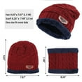 thumbnail image 4 of FZ FANTASTIC ZONE Kids Boys Girls Winter Warm Knit Beanie Hat Cap and Scarf Set with Fleece Lining,Red, 4 of 8