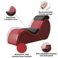 thumbnail image 3 of SCUQI Upholstered Faux Leather Chaise Lounge for Yoga – Modern Yoga Couch Sofa for Stretching, Relaxation, Exercise & More (Red), 3 of 6