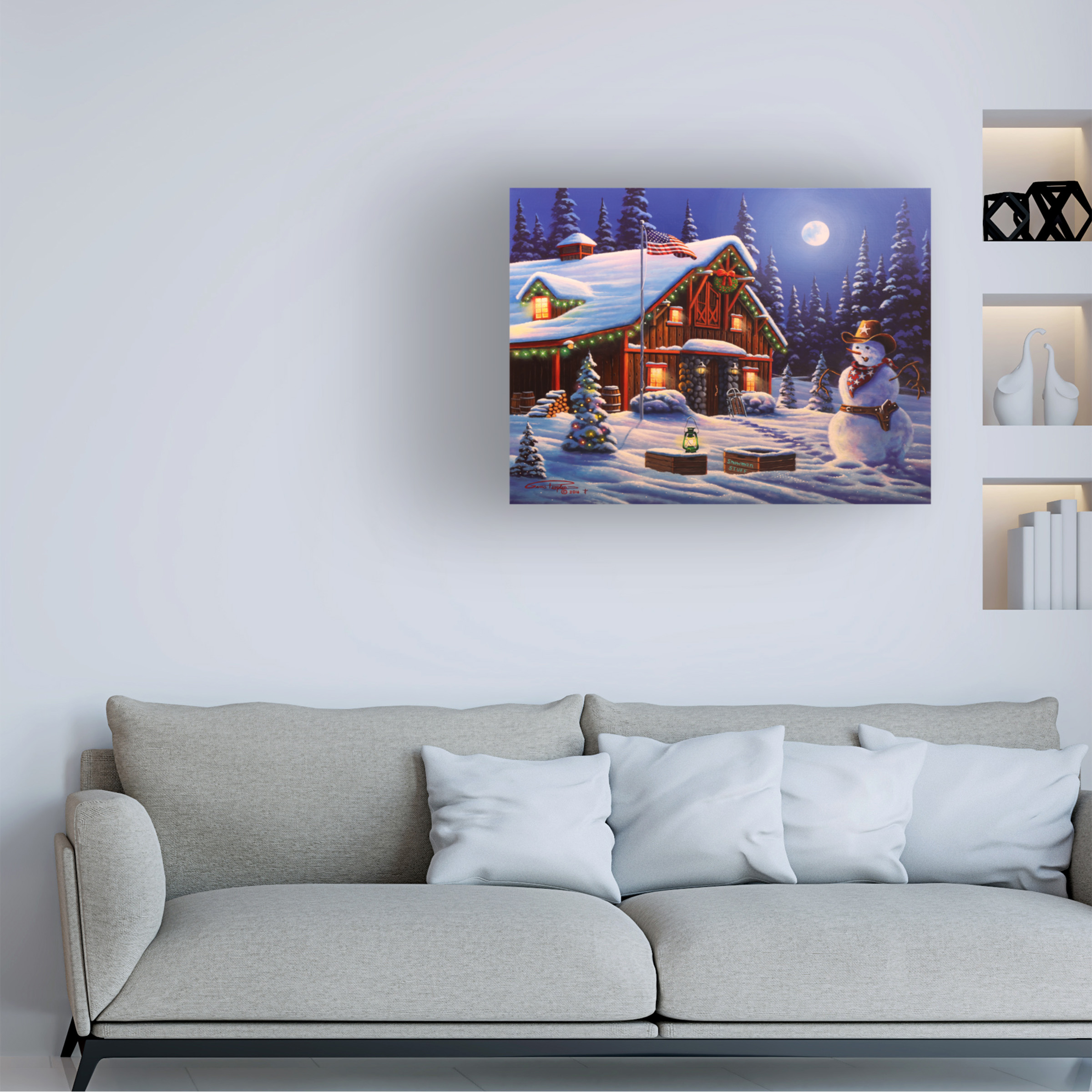 Trademark Fine Art 'Cowboy Christmas' Canvas Art by Geno Peoples