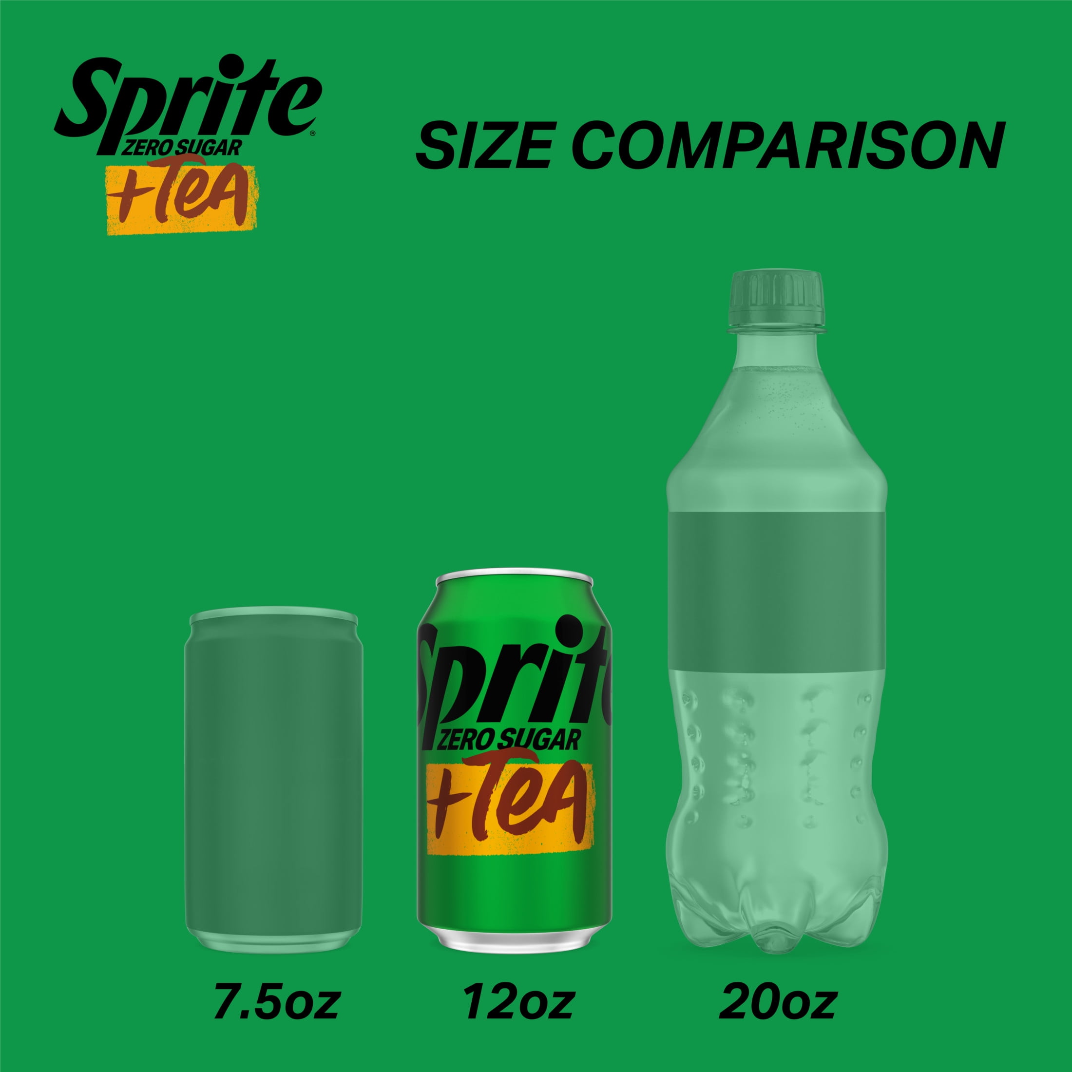 Sprite + Tea, Lemon-Lime and Tea Flavored Soda, 12 fl oz, 12 Pack