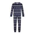 thumbnail image 5 of Yuaguia Christmas Family Matching Pajamas Set, Long Sleeve Tree Snowflake Fair Isle Tops Blue Plaid Pants, Holiday Sleepwear Loungewear Sets for Men Women Kids Baby, 5 of 6