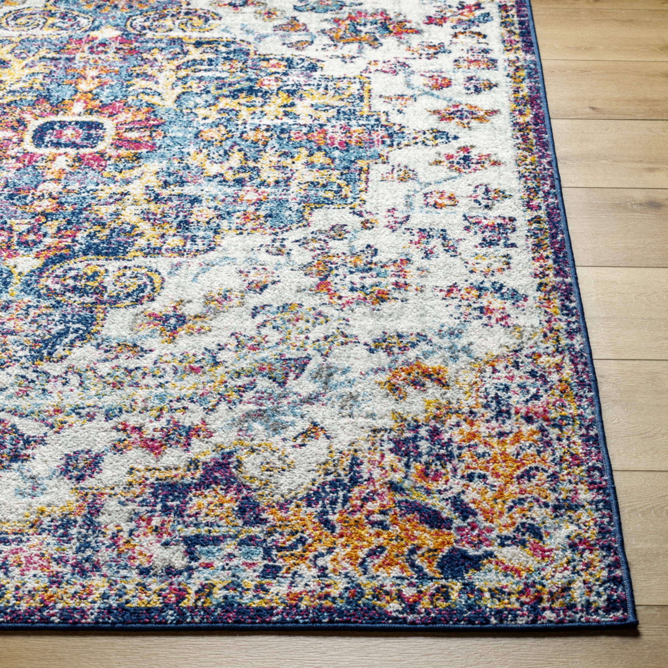 Livabliss Area Rugs for Living Room, 9x12 Harput Traditional Blue Rug, Bedroom Dining Room Home Decor Stain Resistant Carpet (8'10" x 12'6")