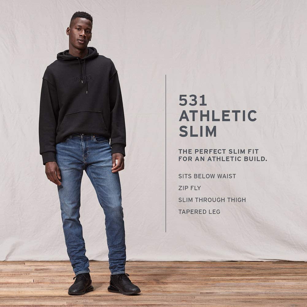 Levis Mens 531 Athletic Slim Jeans 31W x 30L Myers Crescent- Stretch -  