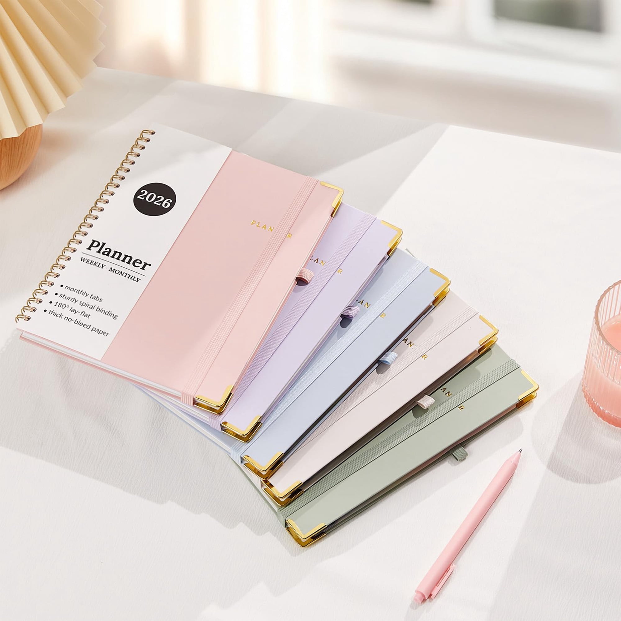 2026 Planner Hardcover, Weekly Monthly Calendar Organizer January to December, 8.5 X 11 A4 Agenda Book with Tabs, Inner Pocket for Notes, Office College Home Use, Purple