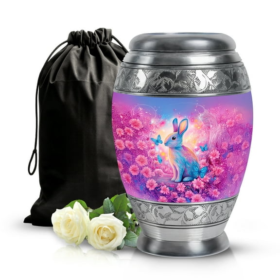 SABURIAL Rabbit Urn - Memorial Funeral Urn For Ashes Adult Female - Decorative Urns For Human Ashes Adult Man - Burial Urns For Women - 10 Inch