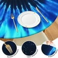 thumbnail image 4 of Blue Tie Dye Mandala Pattern Round Fitted Tablecloth with Elastic Edge,Dining Table Cover Waterproof,Outdoor Round Tablecloth for Camping,Dining,Indoor and Outdoor, 4 of 7