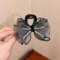 thumbnail image 1 of Elegante horquilla de alta gama con forma de tiburón y pinza para el pelo de plumas negras grandes para mujer, 1 of 6