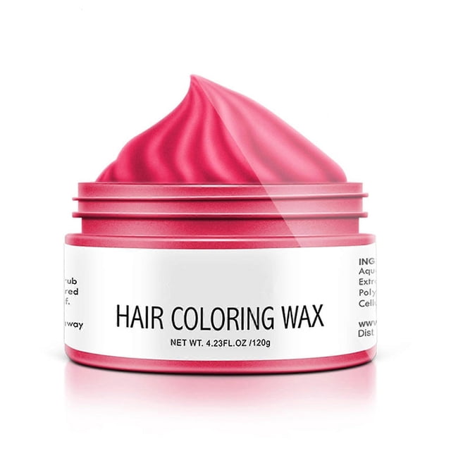 Tinte temporal para el cabello en cera, color rosa rojizo, 120 g – Color intenso y fijación instantánea, fórmula lavable para peinar.