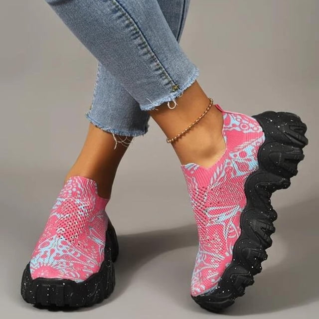 Zapatos de mujer Moda Estampado de leopardo Colorblock Detalle de punto Gráfico Calcetín Zapatos Suela gruesa Zapatillas de deporte de punto volador Wmkox8yii shalkjhdk2170
