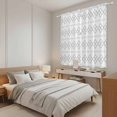 thumbnail image 3 of Grey Boho Kitchen Curtains 63 Inch Length, Vintage Ethnic Tribe Abstract Art Tiers Curtains for Living Room Berdoom Bathroom, Light Filtering Drapes Rod Pocket Window Treatment 2 Panels 42"Wx63"L, 3 of 8