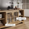 thumbnail image 6 of LINSY HOME Modern Farmhouse TV Stand for TVs up to 75", Home Entertainment Center with Storage Cabinet and Adjustable Shelves,Oak, 6 of 8