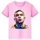 thumbnail image 5 of Camiseta de algodón rosa de verano de manga corta con estampado de Mbappé para niños, ropa informal para niños y niñas, camisetas deportivas, 5 of 5