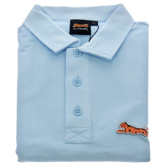 Classic Cotton Polo Shirt for Men by Le Tigre - Sky Blue - Size Large (L)