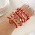 thumbnail image 5 of NICKSUN Love Bracelets for Women Heishi Surfer Red Clay Bead Bracelet Set Love Heart Boho Cute Red Stackable Stretch Jewelry Mother's Day Valentines Birthday Mom Mama Gifts, 5 of 10