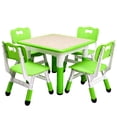 thumbnail image 1 of Para niños' mesa y sillas set - para niños pequeños ajustable en altura escritorio con superficie con grafiti para 4 asientos, 1 of 5