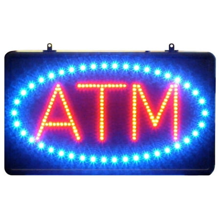 - 22 inch Blue & Red LED ATM Sign with oval
