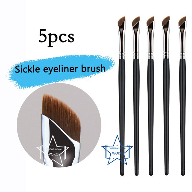Brocha para delineador de ojos con cuchilla mejorada, brocha para cejas plana de ángulo fino ultrafino debajo de los ojos, brocha para maquillaje, brocha para detalles precisos Dengxun unisex