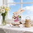 thumbnail image 5 of Mrzvby Easter Home Decorations and Easter Basket Stuffers,Wooden Decorative Piece for Easter Party Cute Bunny Riding with A Basket Animals Figurine Wooden Ornament, 5 of 6
