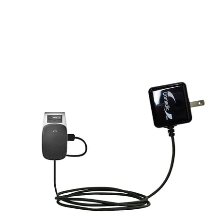 Gomadic Intelligent Compact AC Home Wall Charger suitable for the Jabra Drive - High output power with a convenient, foldable plug design - Uses TipEx