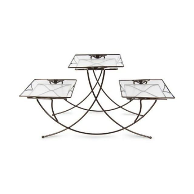 Plastec P55 PS610DB Support Triple Carré Bronze Foncé